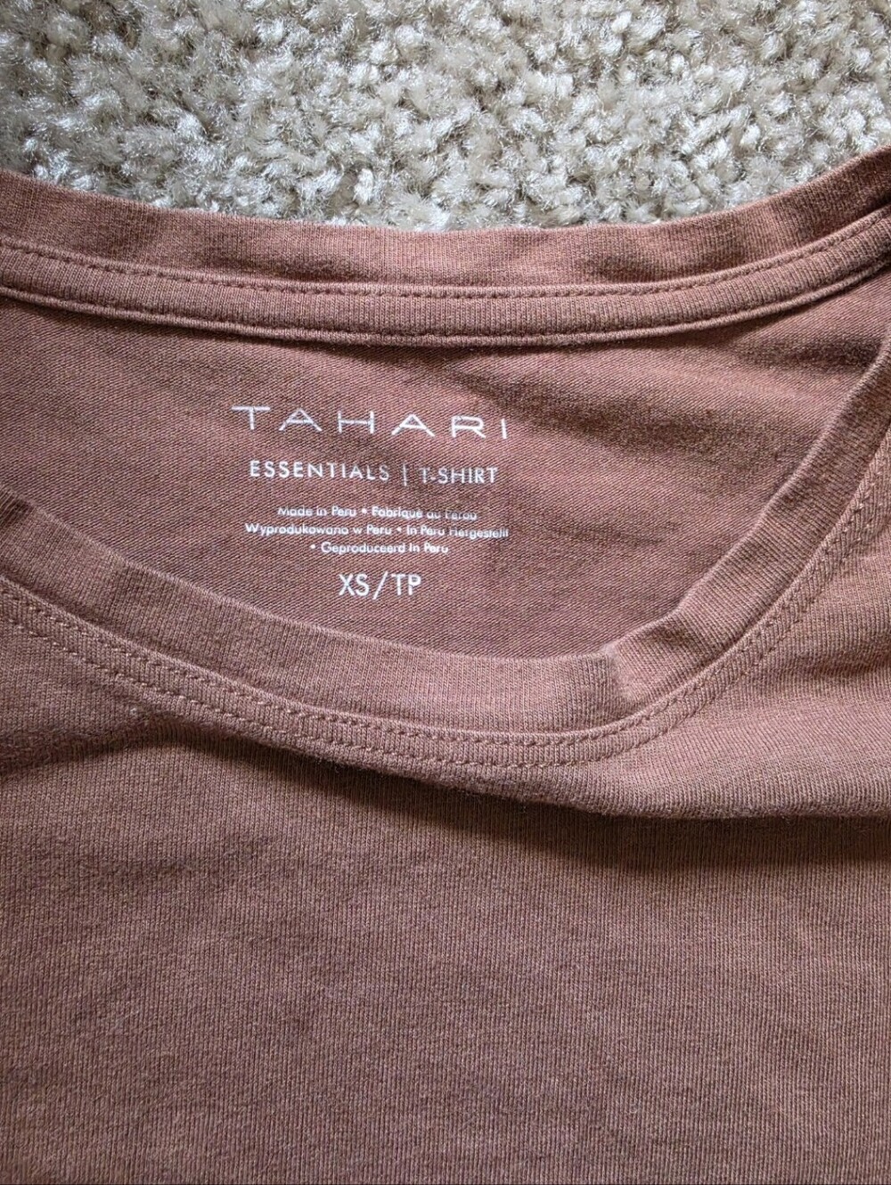 Tahari Essentials Tshirt XS Tan